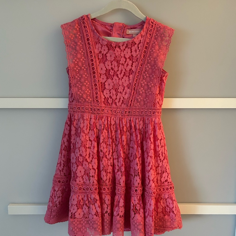 BEAUTIFUL Lace BCBG Girls Pink Kids Dress size 8